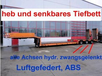 Langendorf 3 Achs Tiefbett  Tieflader mit Heb und - Félpótkocsi mélybölcsős