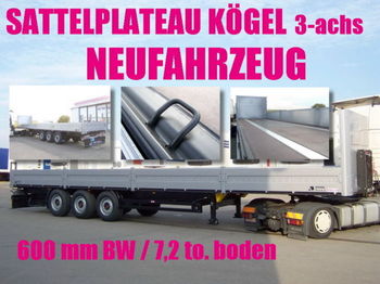 Kögel SN 24 / PLATEAU / plattform / baustoffe / STAHL - Platós félpótkocsi