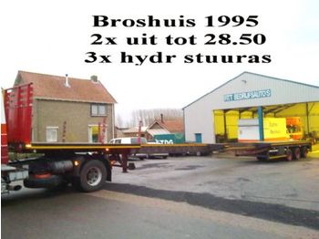 Broshuis VLAKKE DUBBEL UITSCHUIVER - Platós félpótkocsi