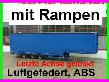 Meusburger 3 Achs Jumbo  Planenauflieger mit Alu  Rampen - Ponyvás félpótkocsi