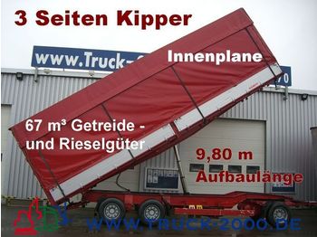KEMPF 3-Seiten Getreidekipper 67m³   9.80m Aufbaulänge - Ponyvás pótkocsi