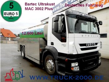 Tartályos teherautó a következők szállításához élelmiszer Iveco AD190S36 12500L.Milchsammel*NeuerMotor vor58TKM: 1 kép.