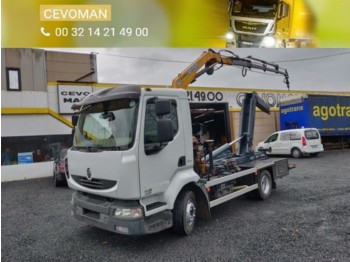 Horgos rakodó teherautó Renault Midlum 180 Containersysteem + kraan: 1 kép.