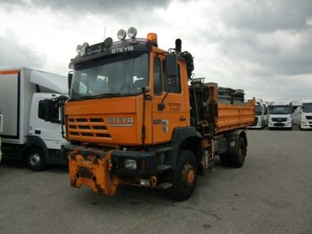 Billenőplatós teherautó Steyr 19S34 ,4x4 ,3 Seitenkipper, Hiab Kran BJ:2009,: 1 kép.