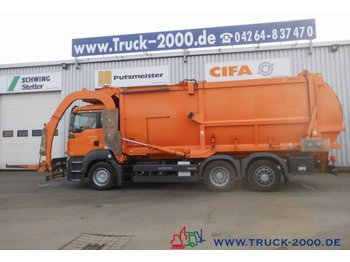Szemetesautó a következők szállításához hulladék MAN TGA 26.320 Hüffermann Frontlader mit Waage*31m³*: 1 kép.