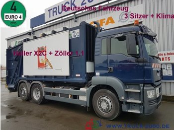 Szemetesautó a következők szállításához hulladék MAN TGS 26.320 Haller X2 + Zöller 1.1 Deutscher LKW: 1 kép.